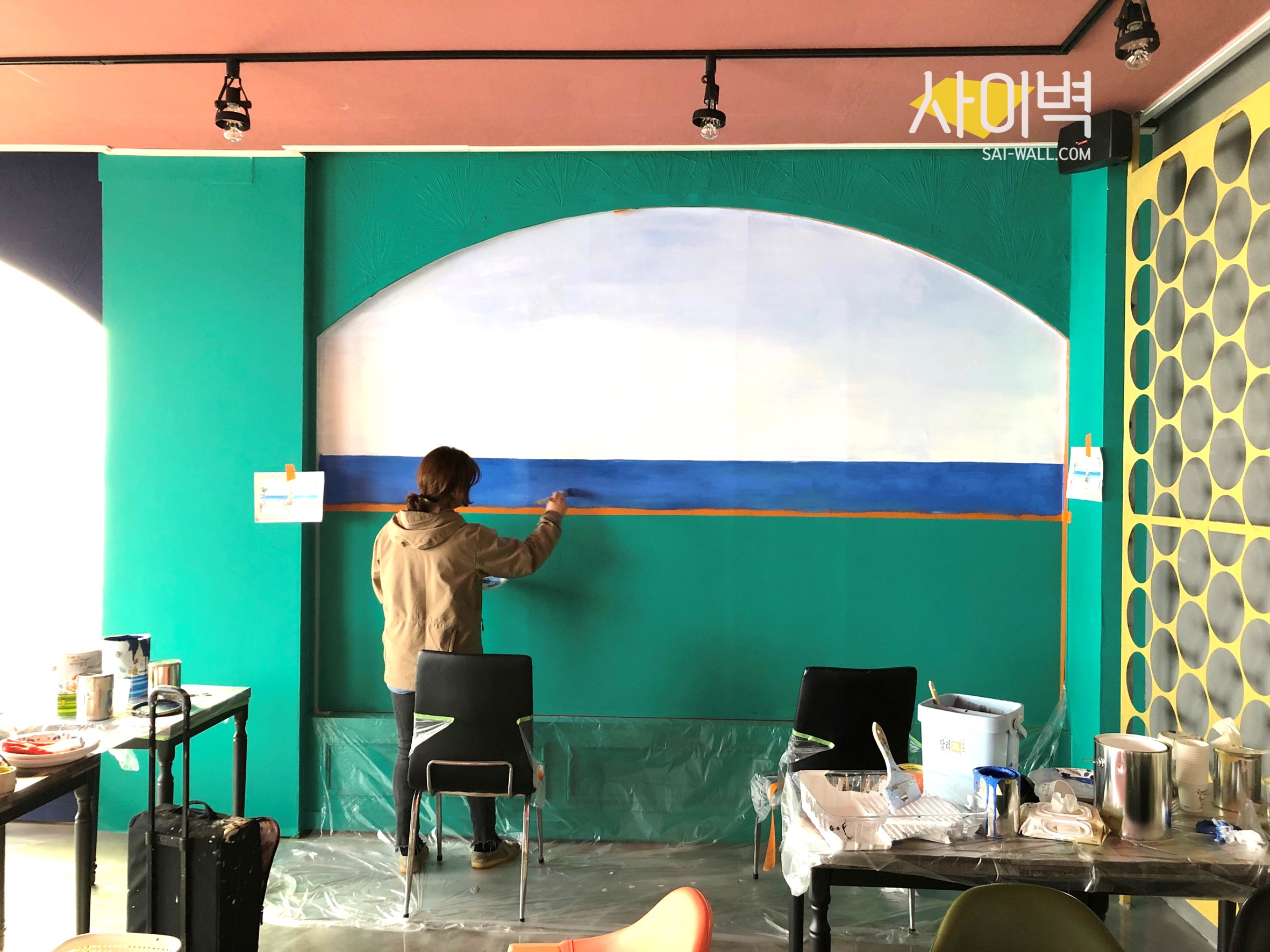 카페 101 테라스 트릭아트 벽화 시공 사진 2